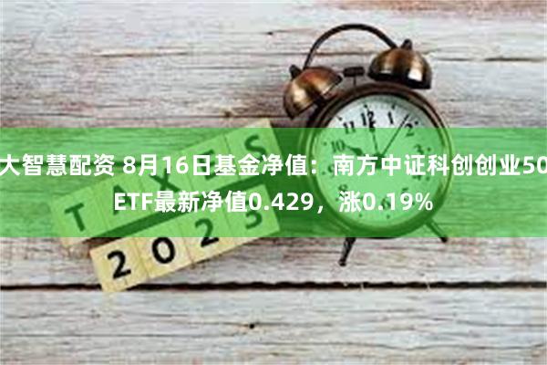 大智慧配资 8月16日基金净值：南方中证科创创业50ETF最新净值0.429，涨0.19%