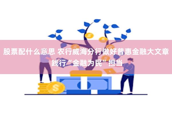 股票配什么意思 农行威海分行做好普惠金融大文章 践行“金融为民”担当