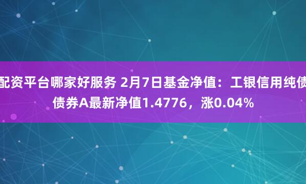 配资平台哪家好服务 2月7日基金净值：工银信用纯债债券A最新净值1.4776，涨0.04%