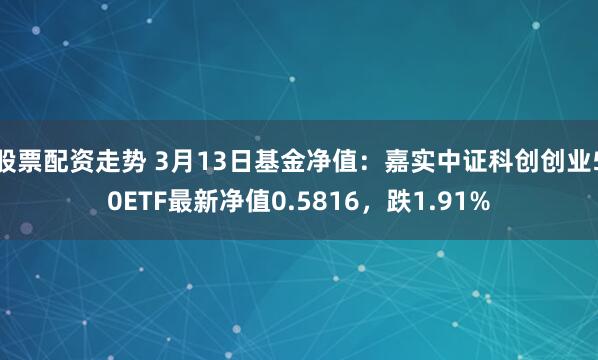 股票配资走势 3月13日基金净值：嘉实中证科创创业50ETF最新净值0.5816，跌1.91%